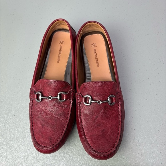 Johnston & Murphy Maggie Bit Red Driving Loafers Slip On 9.5M 78-14715 Flats - Picture 3 of 10